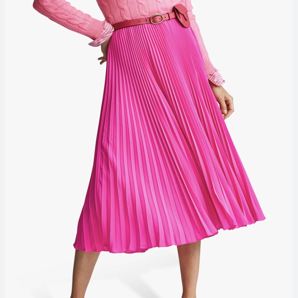 NWOT J. Crew Pink Pleated MIDI Skirt - 12